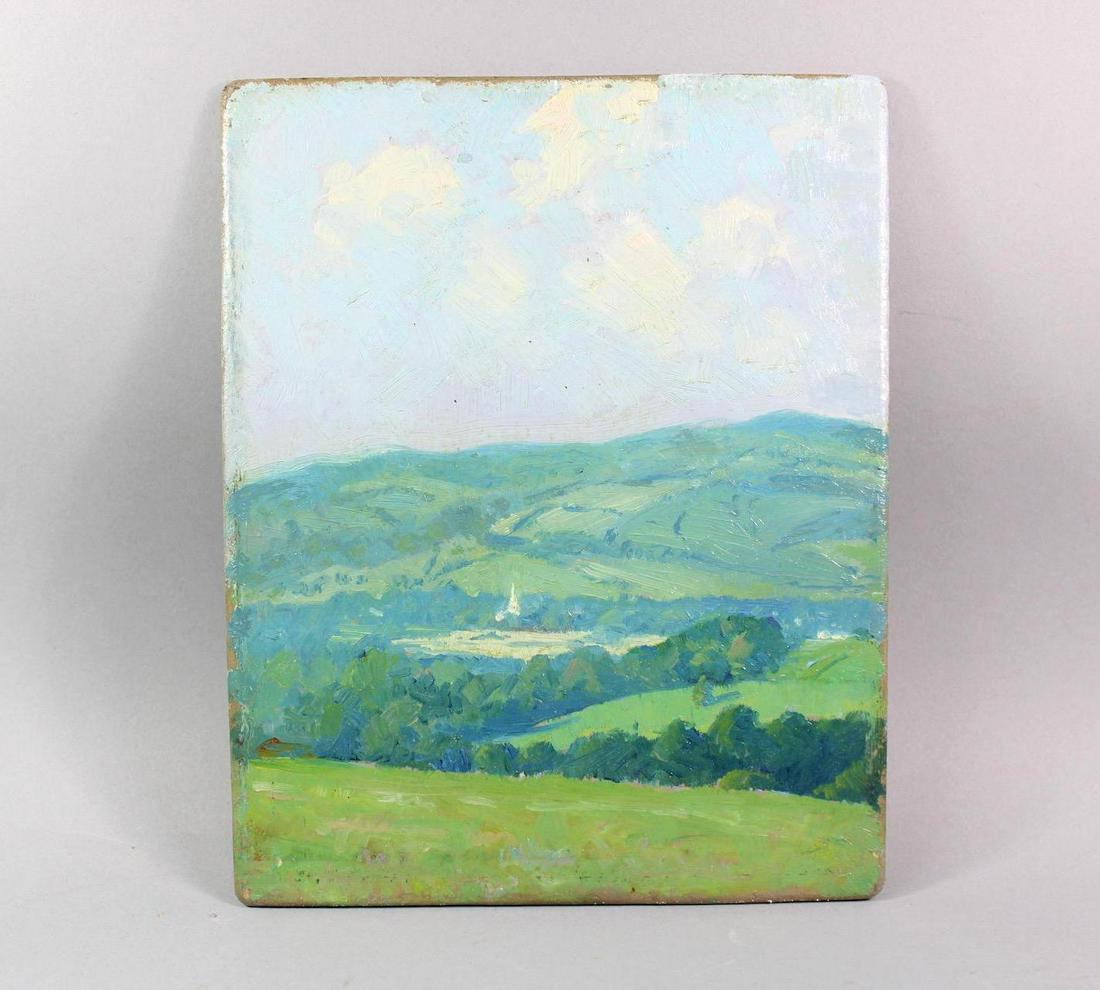 Antique Plein Air Landscape Painting Mt. Lebanon Shaker Village NY, Robert Houston Whitmore 1922 (1 of 11)