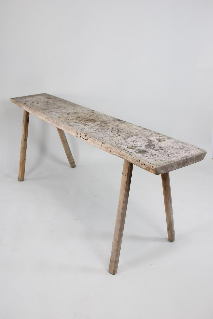 7.5 Ft Long Primitive Peg Leg Butcher Block Table, #2 (1 of 10)