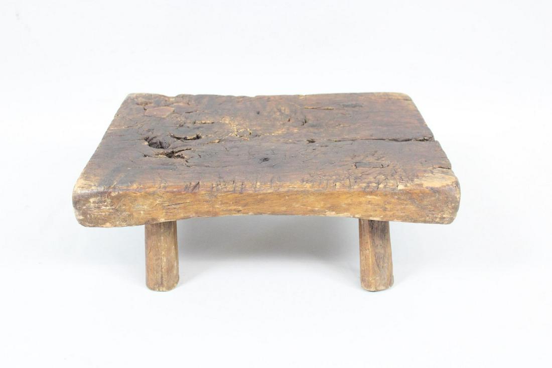 Small Primitive Butcher Block Bench Stool, Use as Footed Cheese or Charcuterie Board (1 of 10)