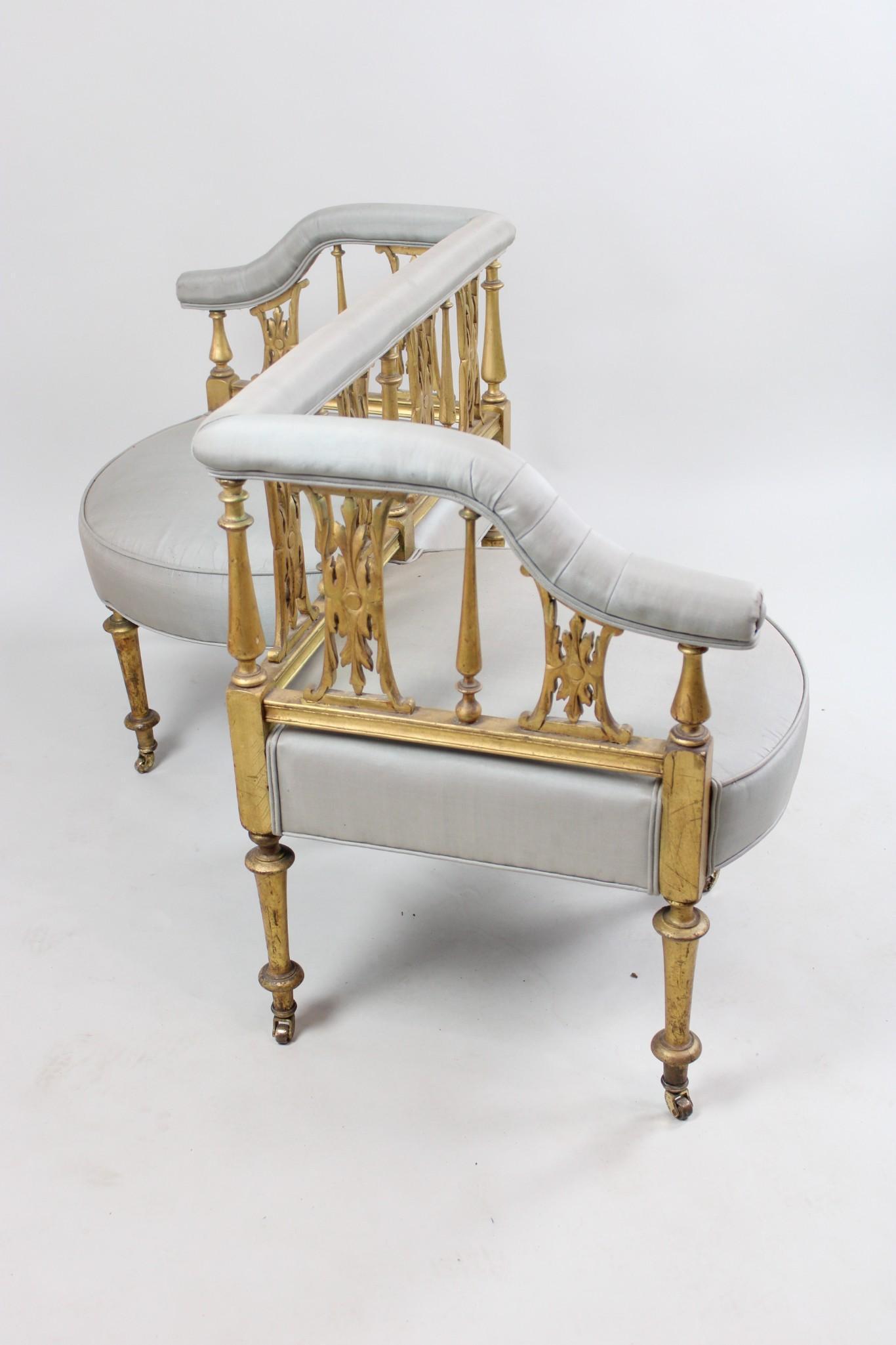 Louis XV Style Giltwood S-Shape Tete-A-Tete Bench Settee (1 of 18)