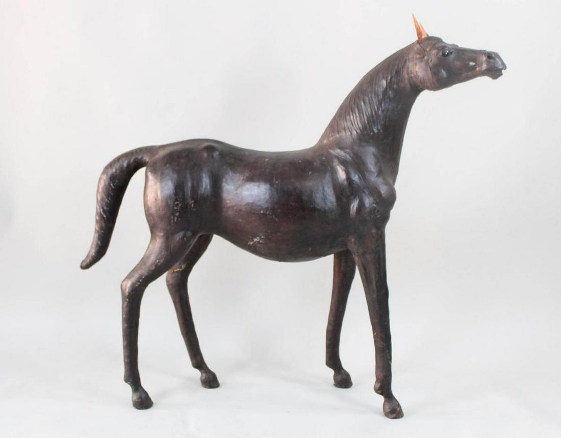 Large Leather Horse Sculpture, Almost Lifesize (1 of 18)