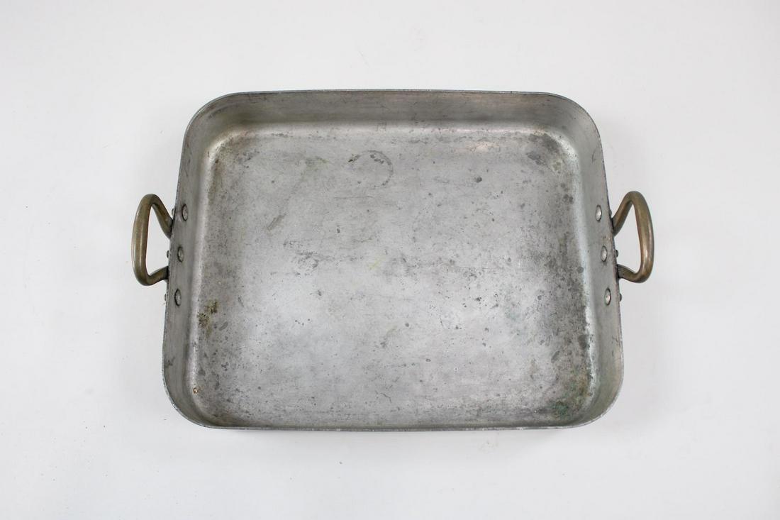 Large Copper Coated Brass Handled Oven Baking or Roasting Tray, AD NY France (1 of 5)