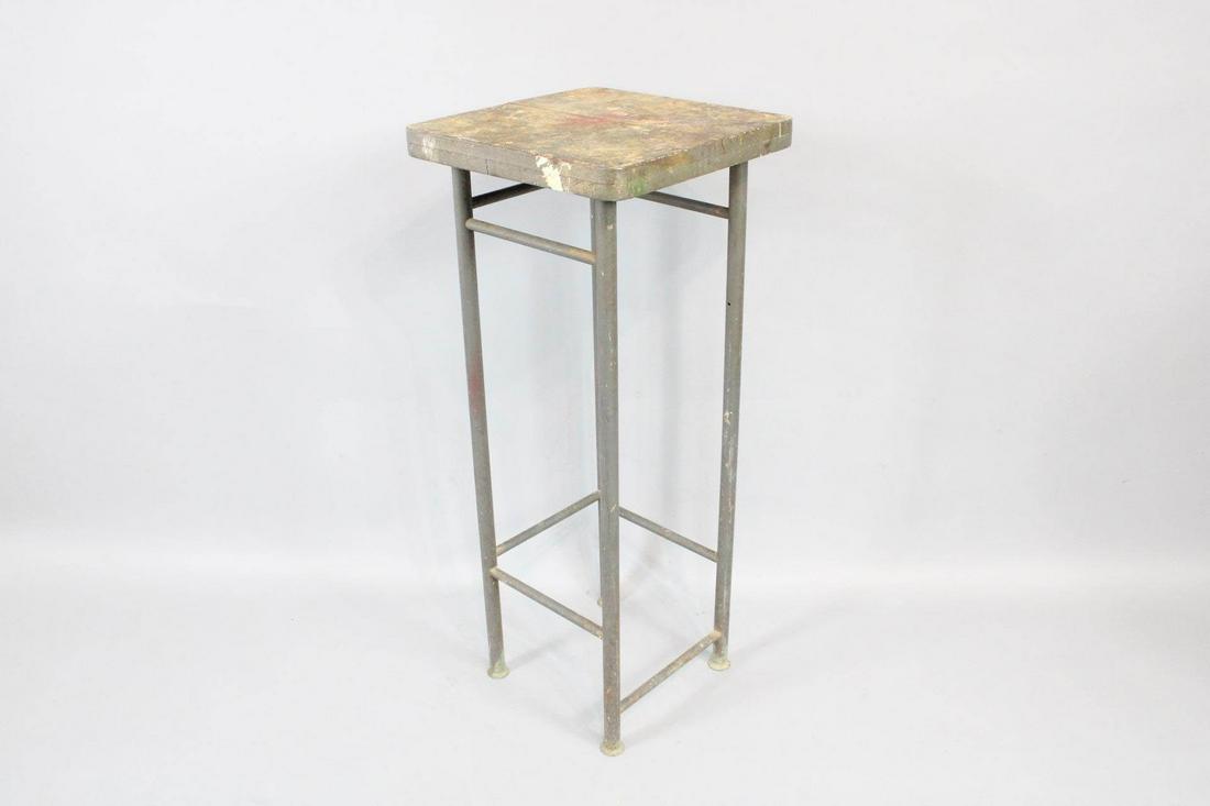 Industrial Tall Painter's Work Stool Sculpture Pedestal (1 of 10)