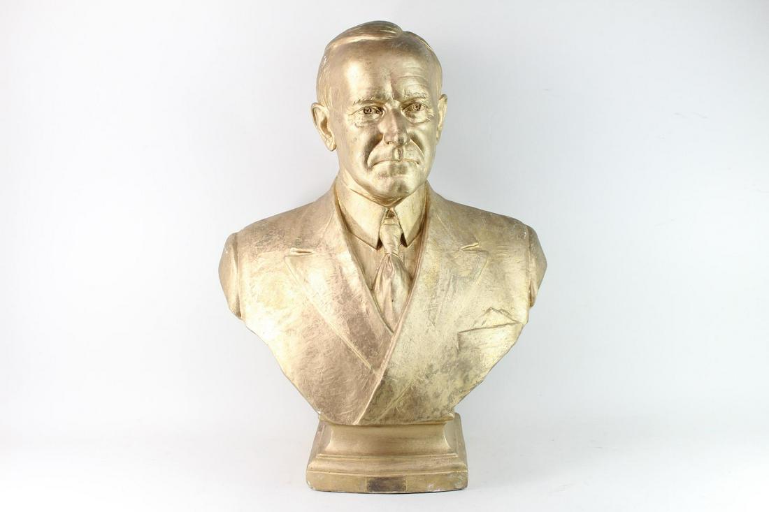 Gilded Bust President Calvin Coolidge,Bryant Baker 1925 (1 of 11)