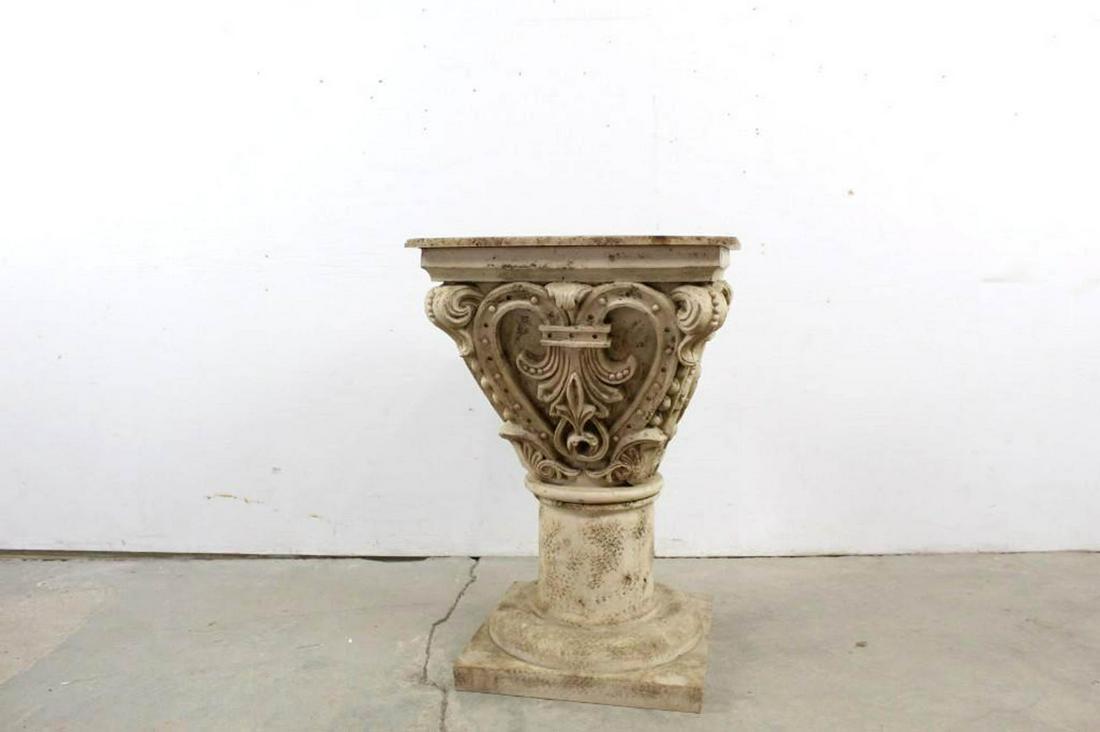 Decorative Resin Pedestal Plant Display Stand Column w/ Fleur-De-Lis (1 of 4)