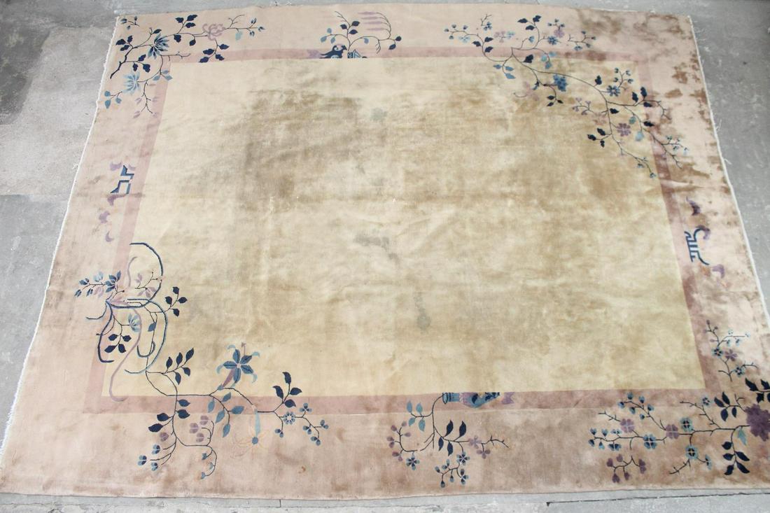 11 x 8 ft Oriental Art Deco Floral Wool Rug (1 of 15)