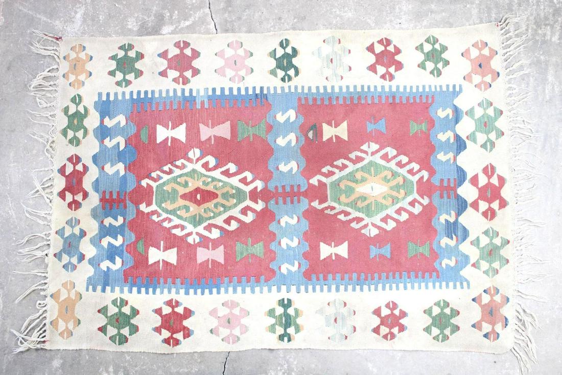 Colorful Turkish Wool Kilim Rug, 79 x 48 inches (1 of 12)