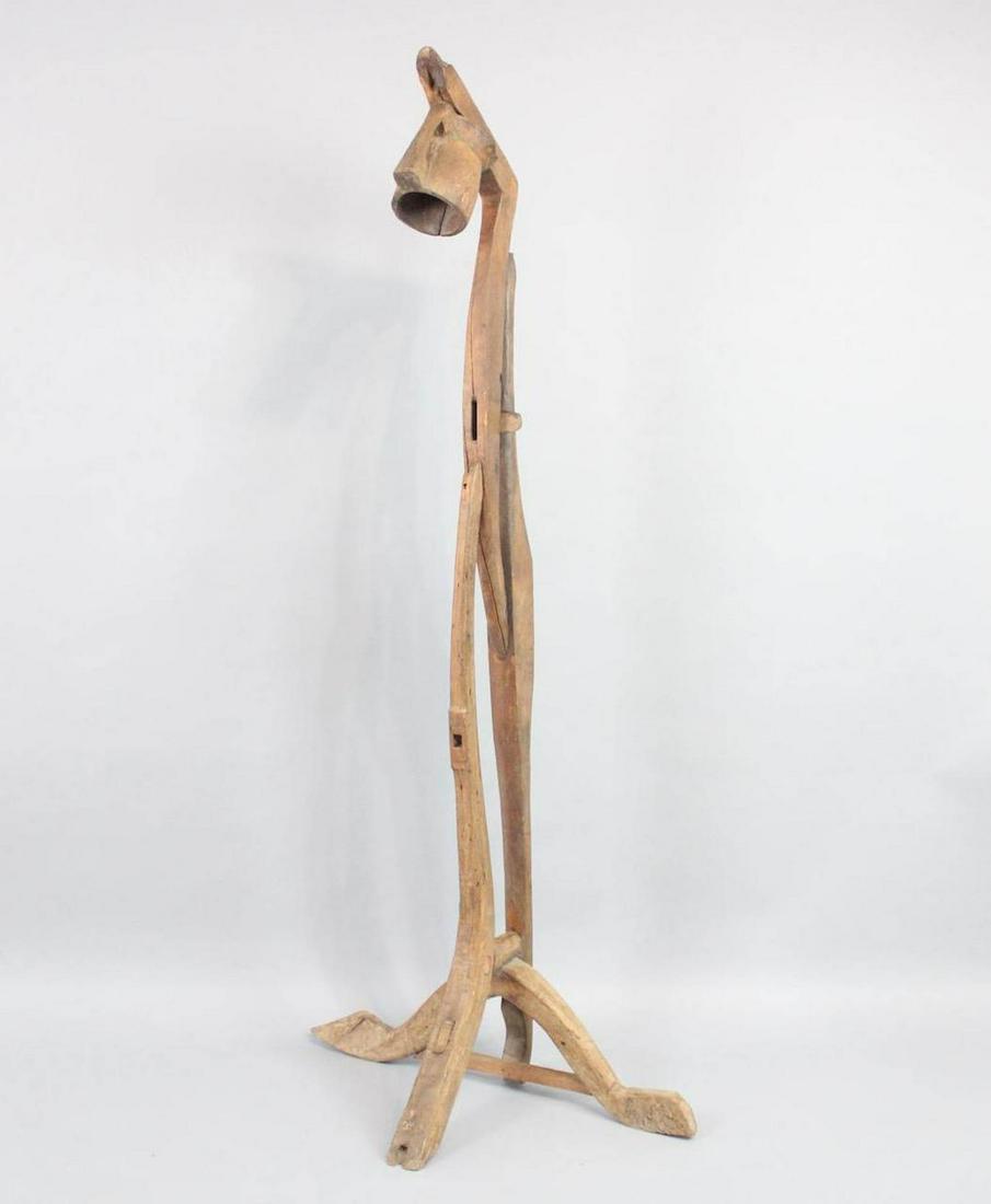 Handmade Studio Craft Folk Art Wooden Lamp Sculpture (1 of 14)