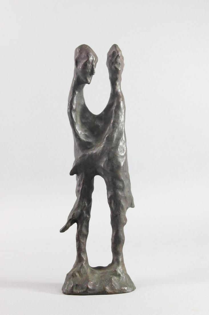 Signed Naive Folk Art Expressionistic Abstract Figural Bronze Sculpture (1 of 9)