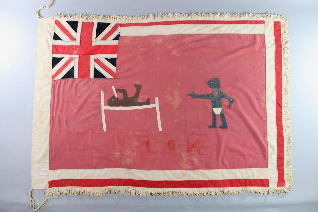 Fante Asafo Flag ,Two Men One Drinking , Early-Mid 20th C. Ghana, 4 of 107 (1 of 10)