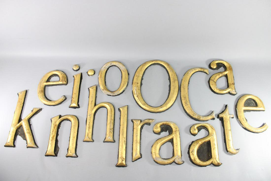 Collection of 15 Gilt Wood Sign Letters (1 of 20)