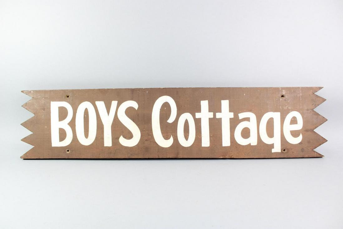 Wooden Summer Camp Sign, "Boys Cottage" (1 of 10)