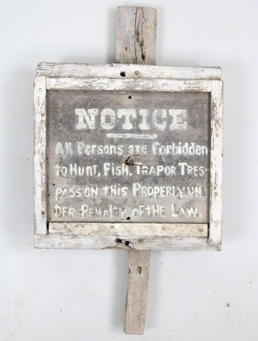 Primitive Painted Wood No Trespassing Sign (1 of 8)