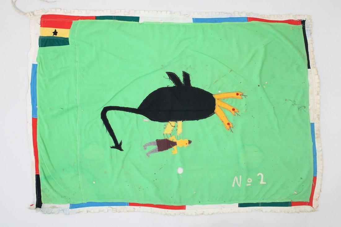 Fante Asafo Flag, Snake Bird Devil Creature with Man, Mid-20th C. Ghana, 44 of 107 (1 of 14)