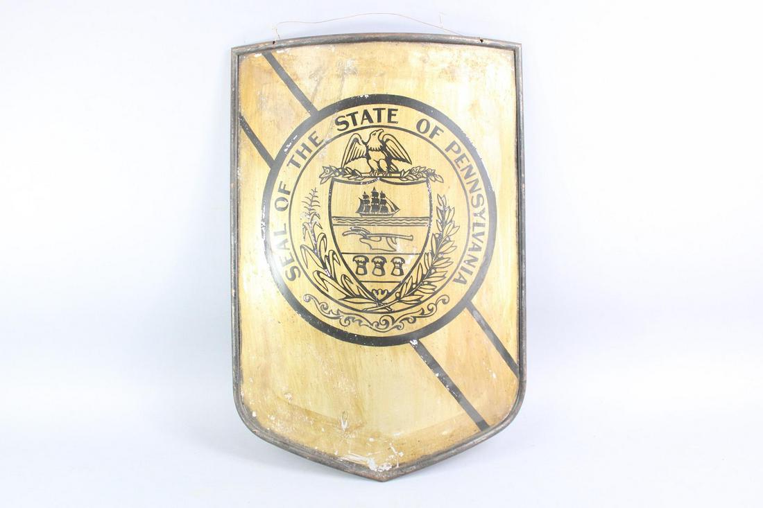 Painted Metal  Pennsylvania State Seal Wall Plaque (1 of 8)