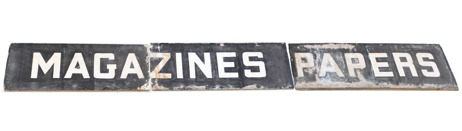 Painted B/W Magazines & Papers News Stand Sign (1 of 12)