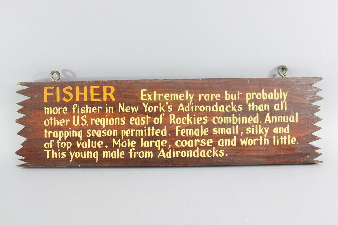 Painted Wood Fisher Cat Sign, Adirondacks (1 of 7)