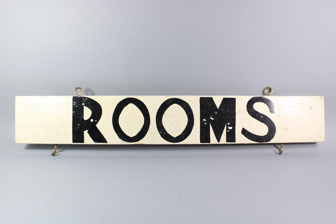 B/W "Rooms" Double Sided Wood Sign (1 of 8)