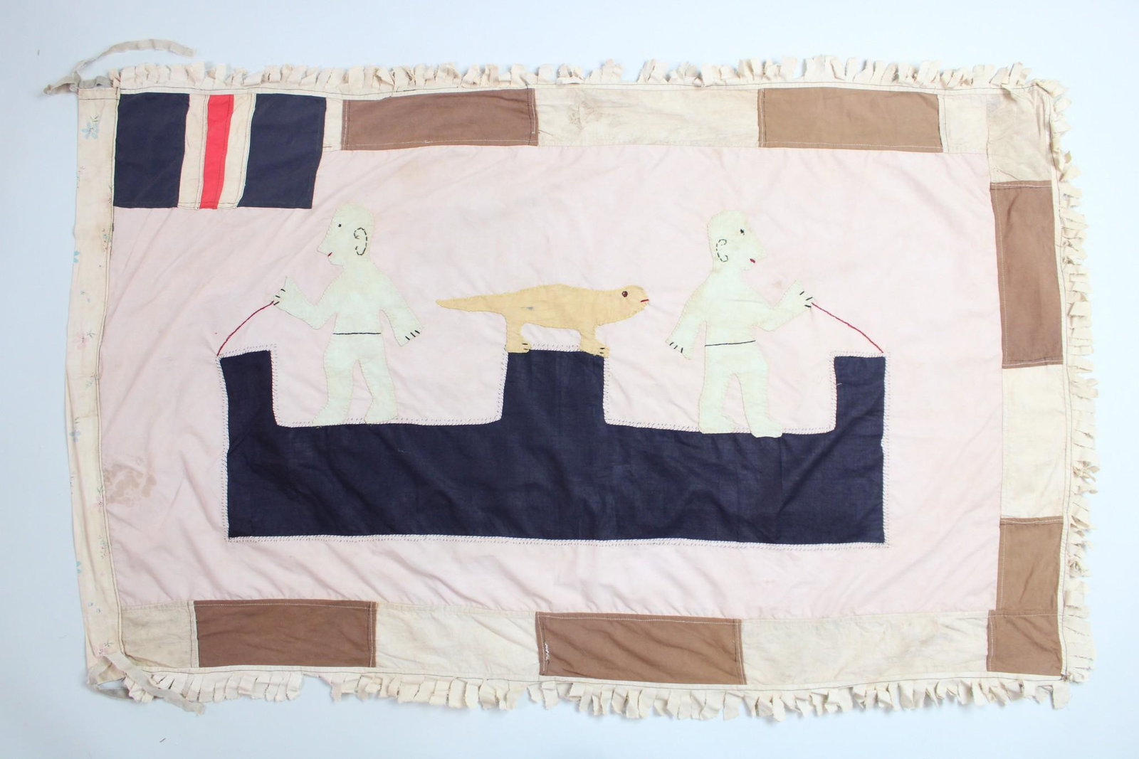 Fante Asafo Flag, Figures and Animal on Platform, Early-Mid 20th C. Ghana, 89 of 107 (1 of 12)
