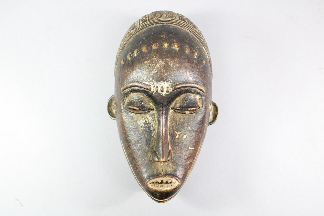 African Baule Carved Wood Portrait Mask, Ivory Coast (1 of 13)