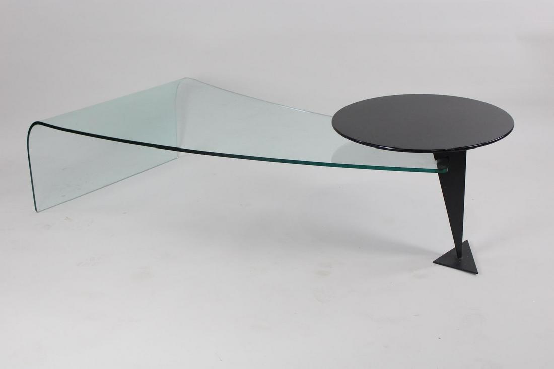 Postmodern Glass Waterfall Edge Sculptural Coffee Table (1 of 17)