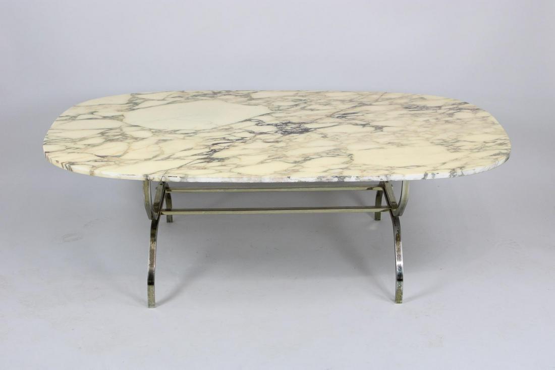 Contemporary Modern Metal Base Marble Coffee Table (1 of 15)