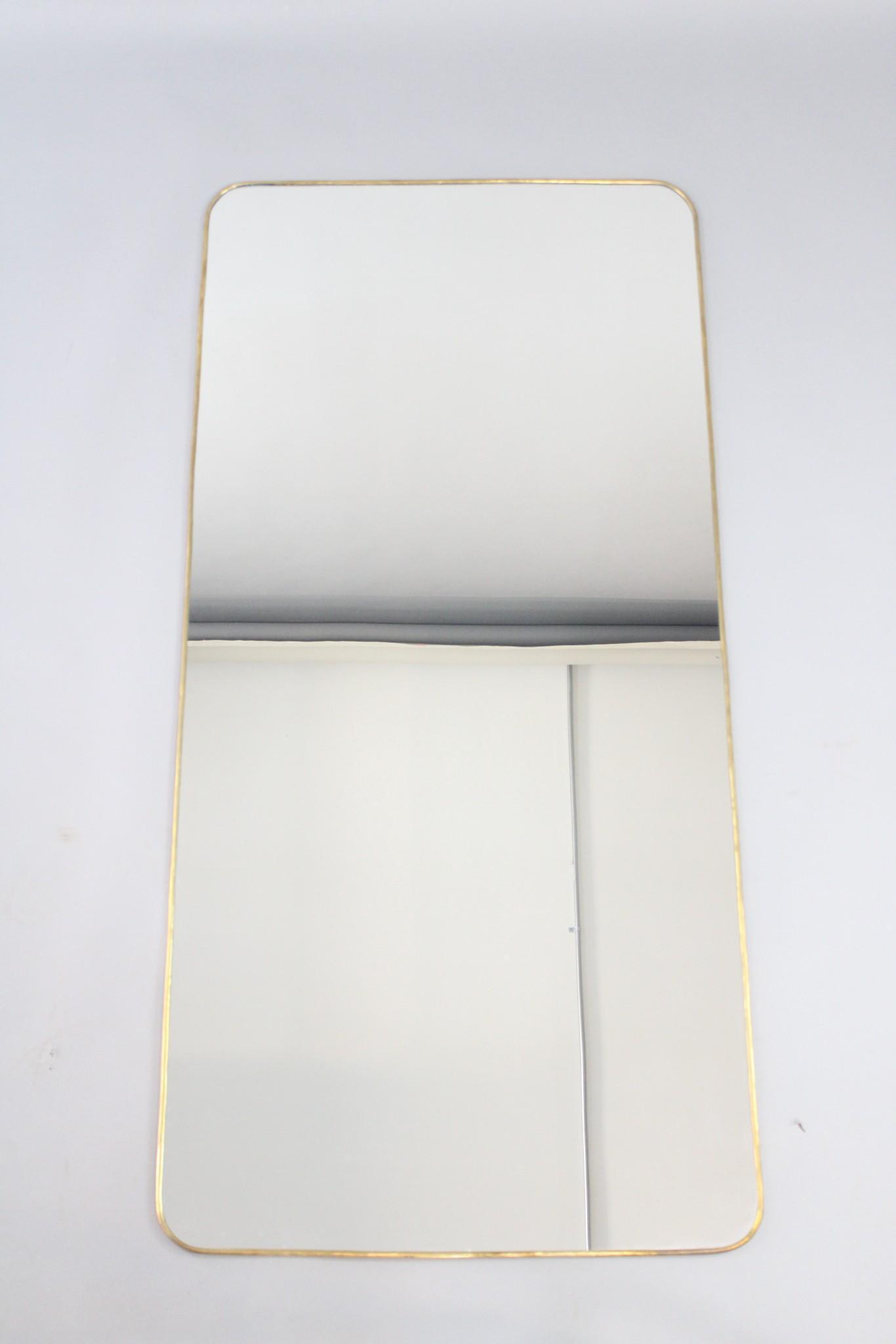 Large Minimalist Full Length Mirror, Thin Brass Frame, 1 of 2 (1 of 7)