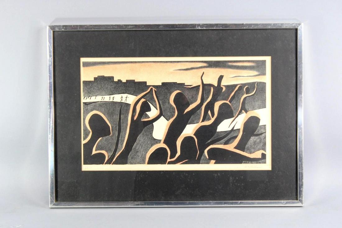 "Pattern of Flight" John Ward McClellan Modernist Color Lithograph, Woodstock Artist (1 of 15)