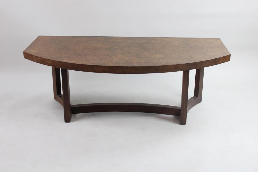 Widdicomb Mid-Century Modern Burl Wood Demilune Coffee Table (1 of 13)