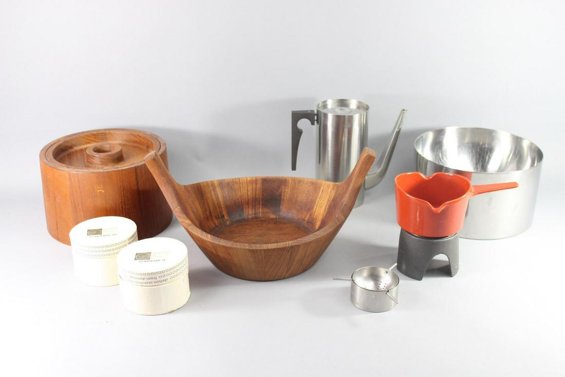 Mid-Century Modern Danish Serveware Pitcher Coffee Tea Set by Quistgaard, Dansk: Mid-Century Modern Danish Serveware Pitcher Coffee Tea Set by Quistgaard Jacobsen for Dansk Stelton. An instant collection of Danish Modern serveware, designed by some legends of Mid-Century design, p