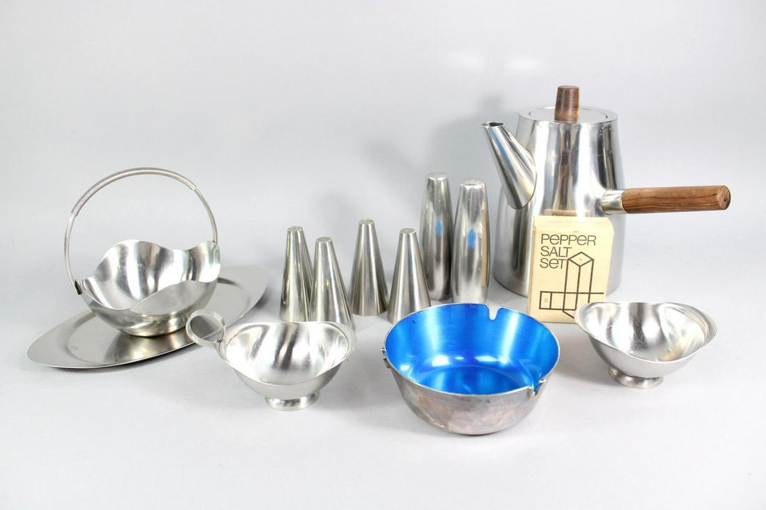Lot of 10 Danish Mid-Century Modern Stainless Metalware, DKF & Dansk (1 of 17)