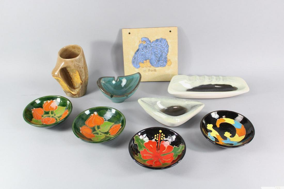 9 Pc Lot Mid-Century Modern Studio Pottery, Bob Nash, Gaetan Beaudin, Ajoupi (1 of 15)