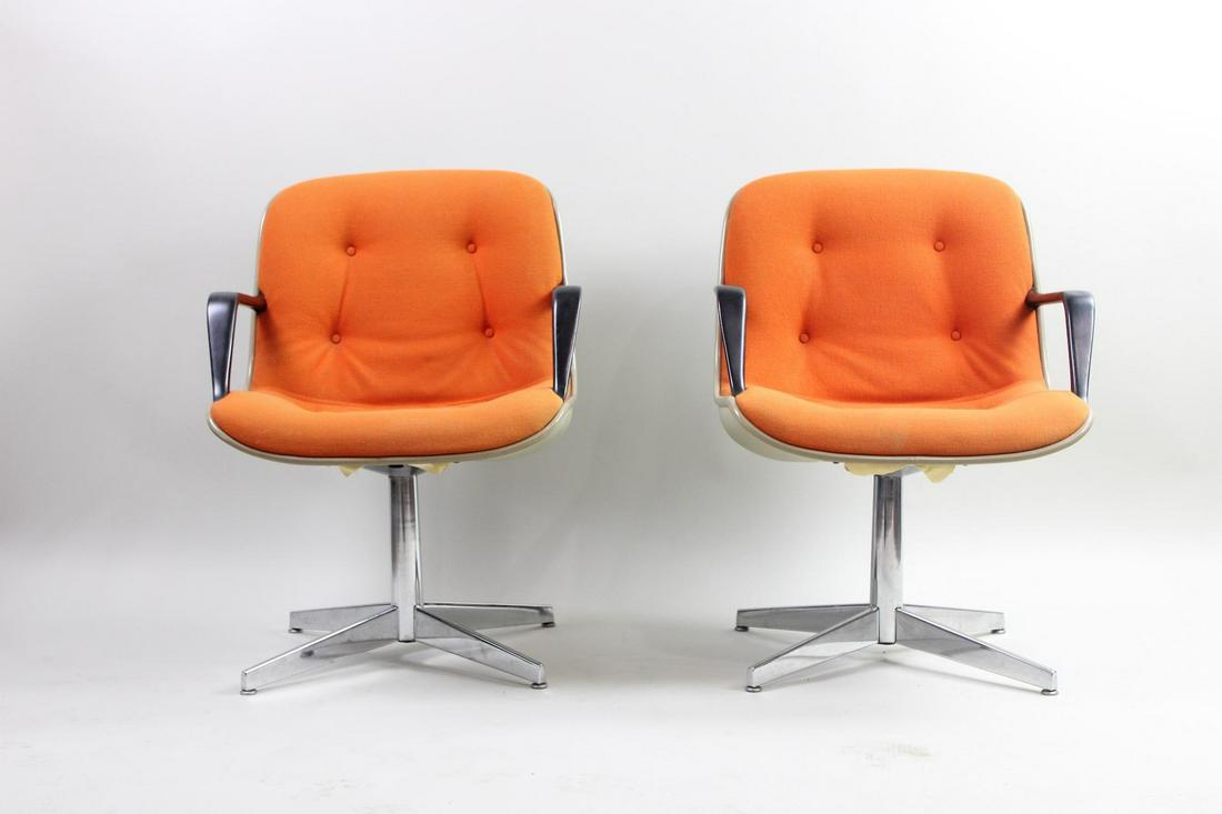 Pair of Orange Mid Century Modern Office Chairs by Steelcase (1 of 11)