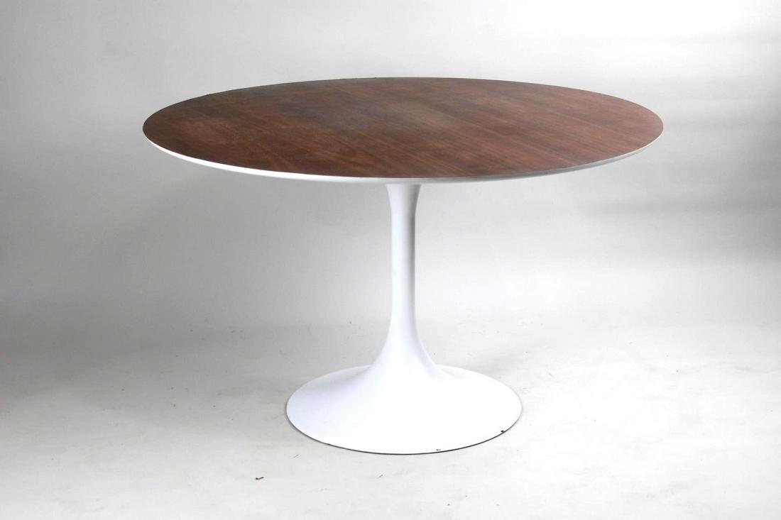 Mid-Century Modern Saarinen Tulip Round Dining Table w/Wood Top (1 of 6)