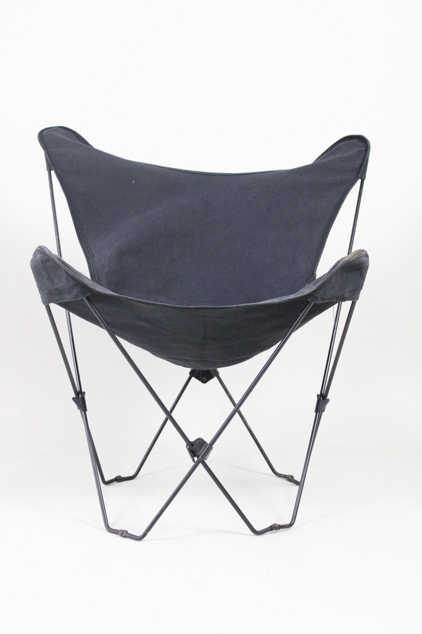 Folding Butterfly Chair with Black Canvas Seat (1 of 7)