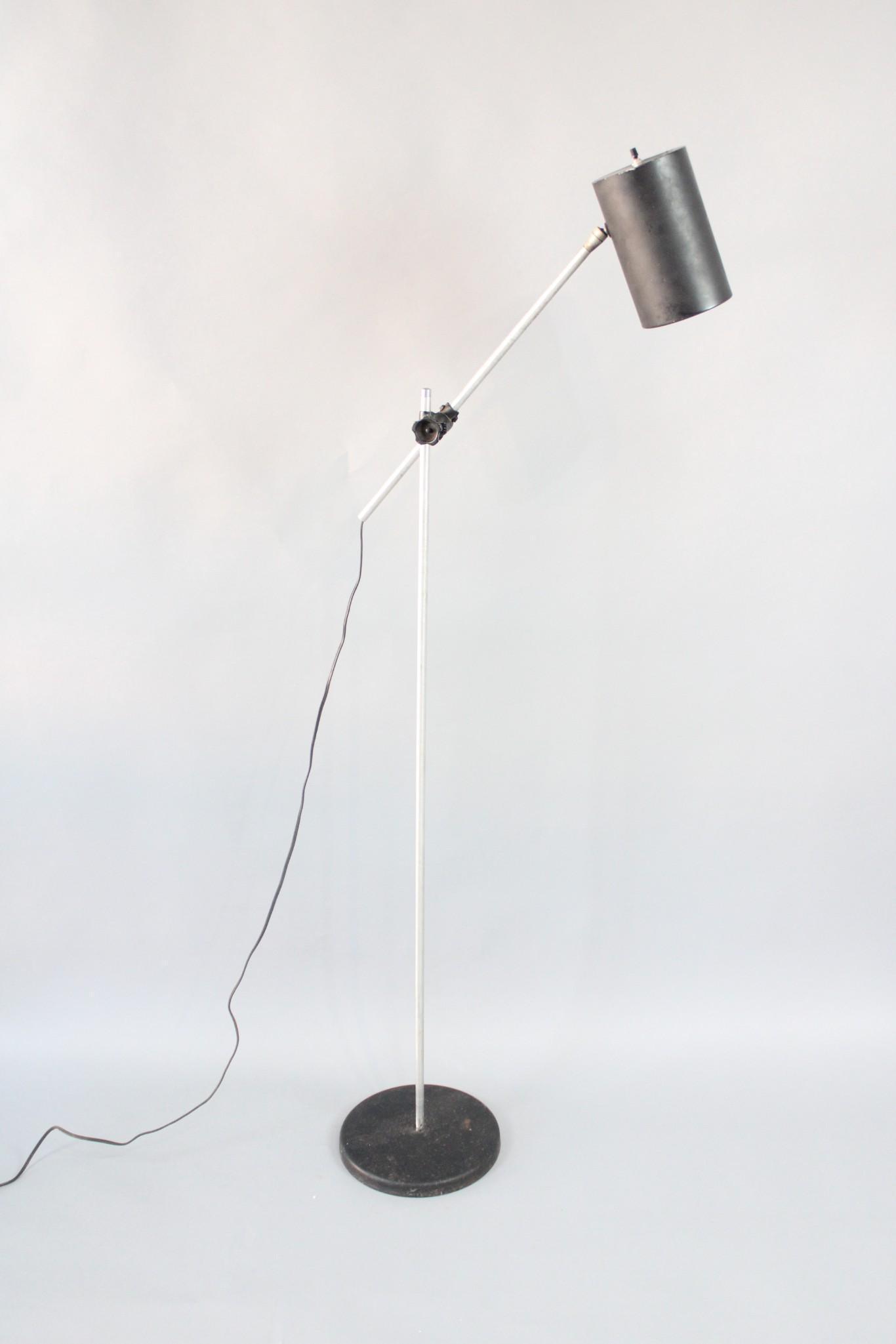 Mid-Century Modern Adjustable Black Metal Floor Lamp, J.Hoogervorst (1 of 10)