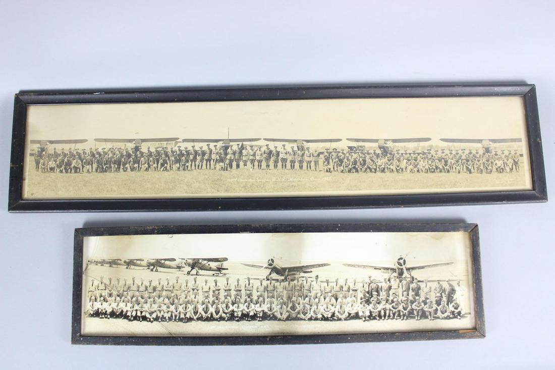 Lot of 2 Panoramic Photos, WWI and WWII Military Airplanes (1 of 20)