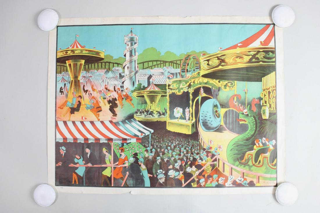 1930s Carnival Fair Circus Poster, Willsons' Leicester (1 of 13)