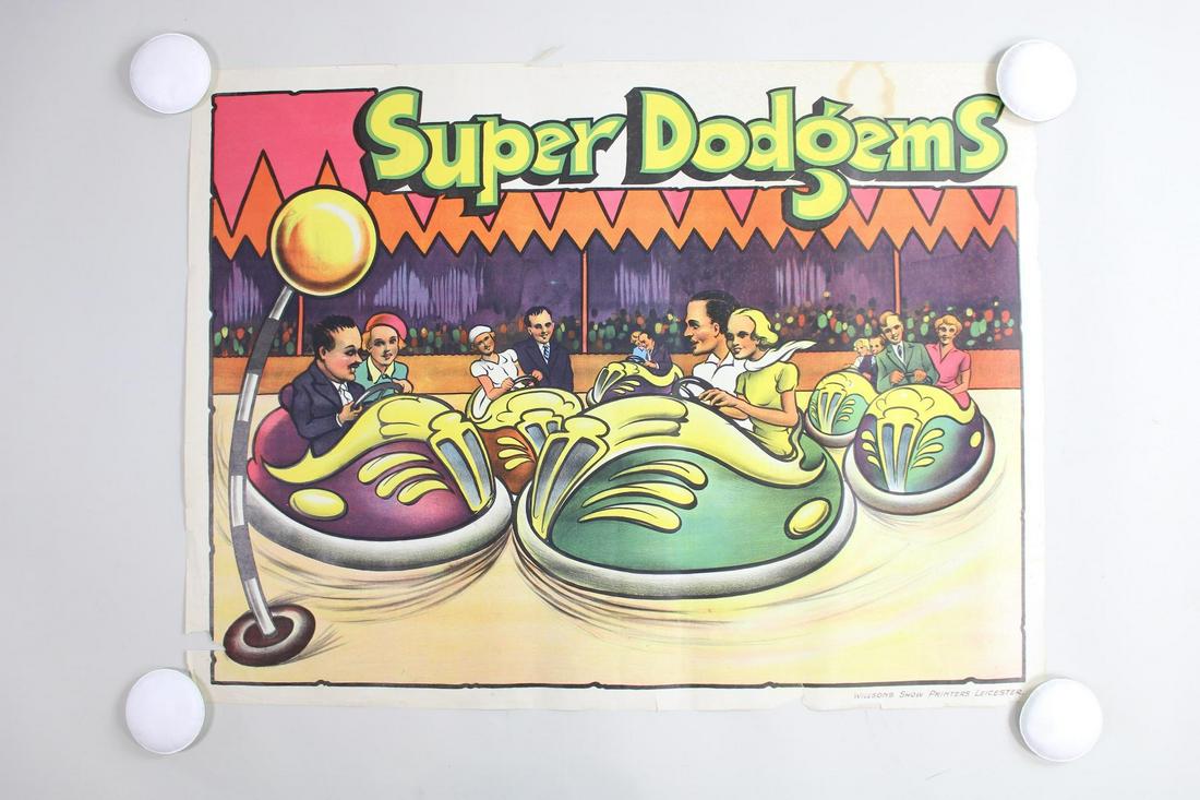 1940s Carnival Fair Bumper Cars Poster, Super Dodgems 2 of 2 (1 of 13)
