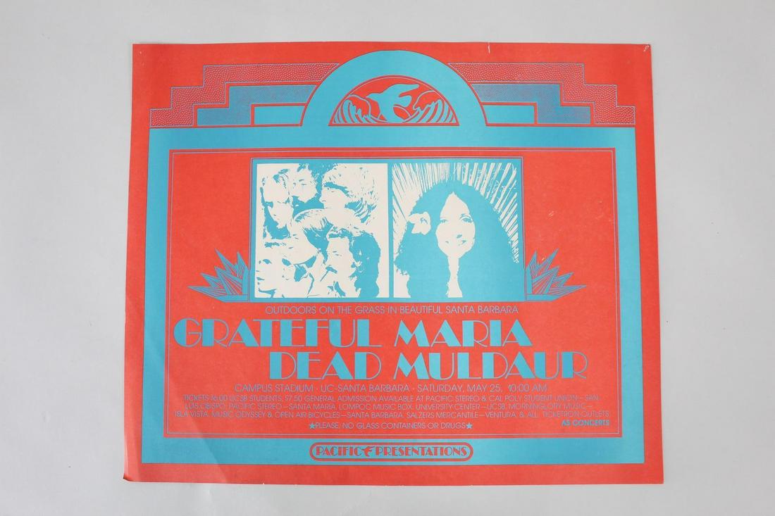 Grateful Dead & Maria Muldaur Concert Poster UC 1974 (1 of 9)