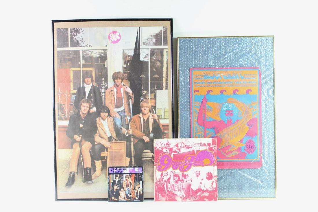 4 Piece Lot w/ Moby Grape, 45 Records & Neptune Posters: 4 Piece Lot w/ Moby Grape, 45 Albums & Neptune Posters. Lot with Moby Grape memorabilia, including: a radio station copy of the 45 single"Fall on you"/"Changes"with paper sleeve, "Grape Jam" album wit