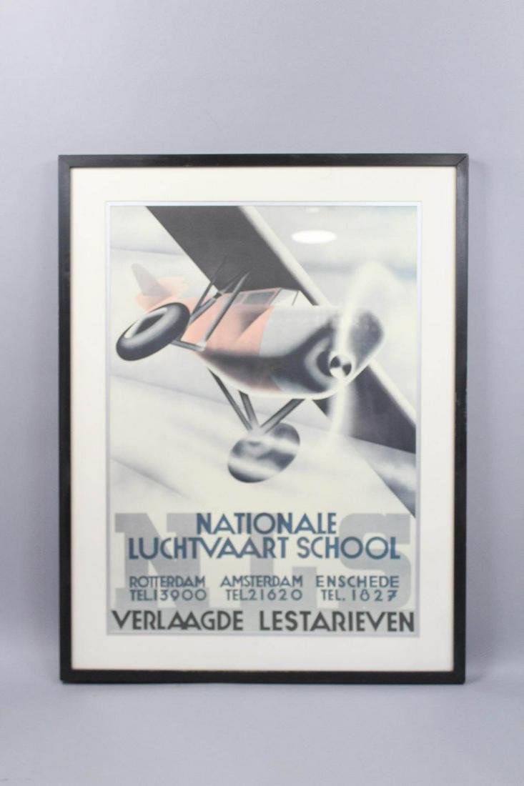 Kees van der Laan Art Deco Dutch Flying School Poster (1 of 10)
