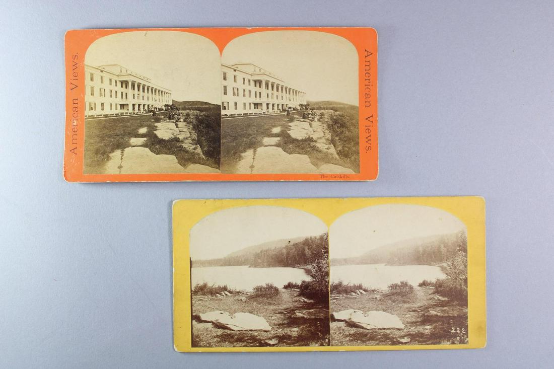 Lot of 2 Catskills Stereoview Photos, Catskill Mountain House & Lake (1 of 12)