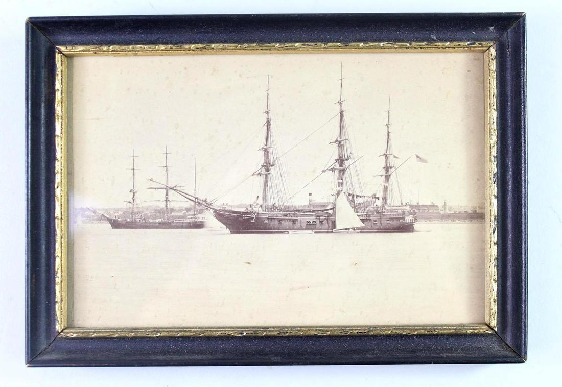 19th Century Photo, Schooner Ships in Hudson Harbor 1869 NYC (1 of 8)