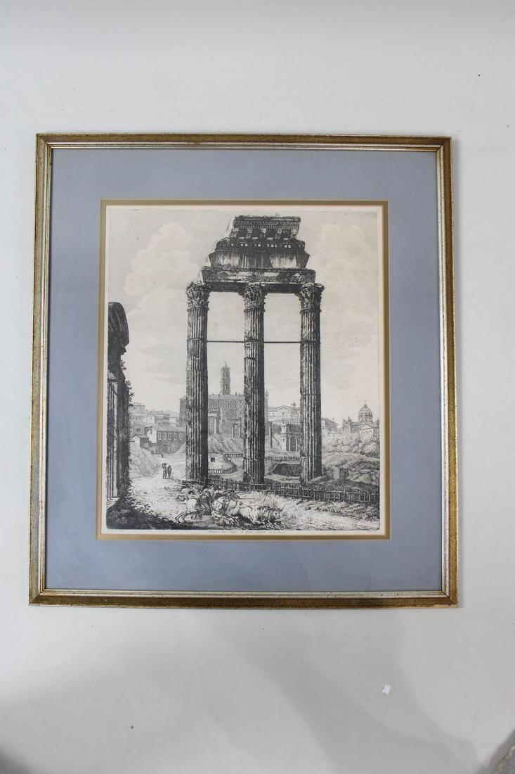 Engraving of Roman Jupiter Temple Ruins after Rossini, 1821 (1 of 7)