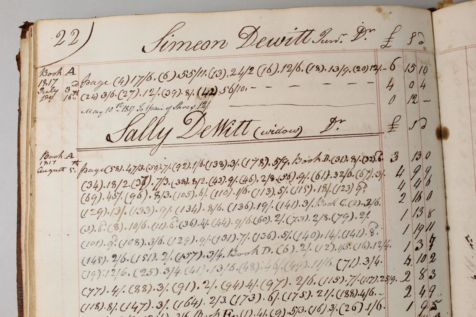 Folio Style Leather Receipt Ledger, Early 19th Century: Folio Style Leather Receipt Ledger, Early 19th Century. This is a folio style ledger from the early 1800s. It is bound in leather, with contents written in a beautiful, flowing script. They appear to,