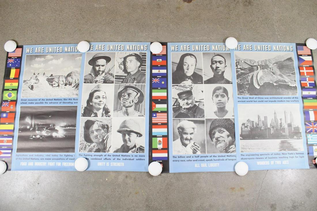 Complete Set Vintage United Nations WWII Posters, Life Magazine circa 1944 (1 of 19)