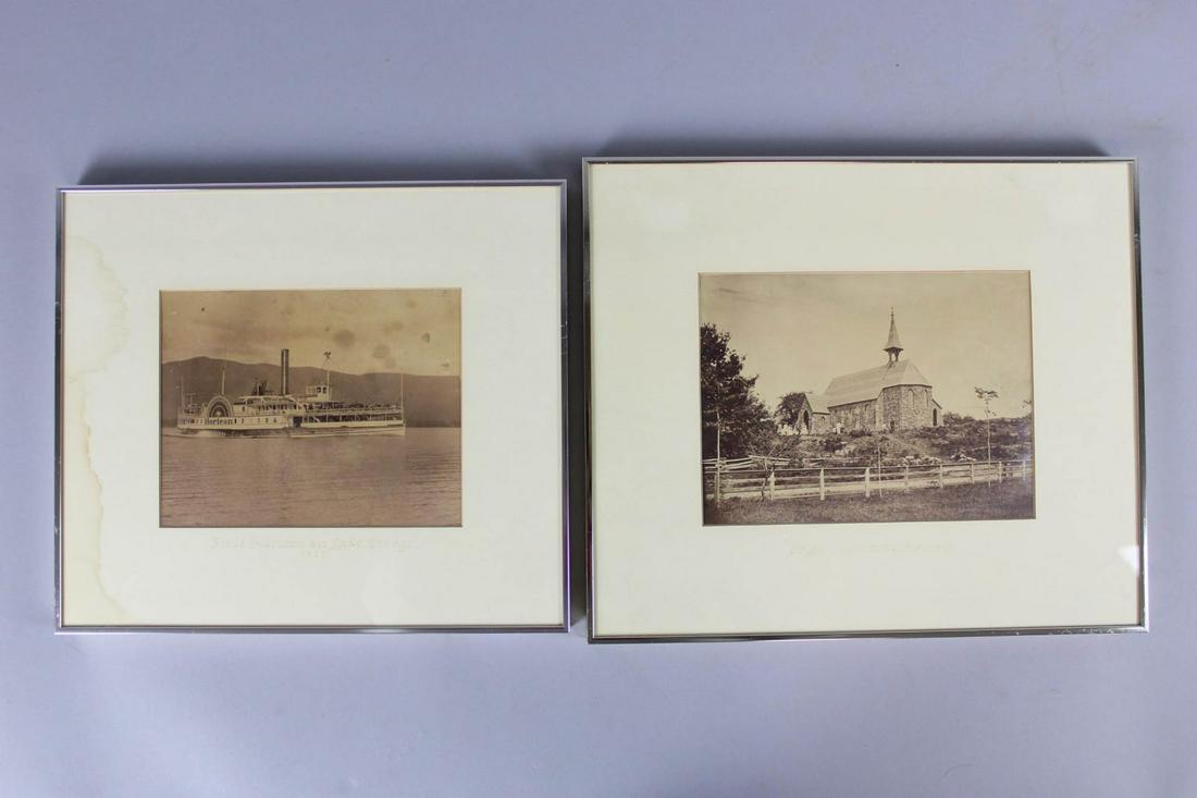 Set of 2 Framed Antique Photographs. from Lake George 1877 (1 of 13)