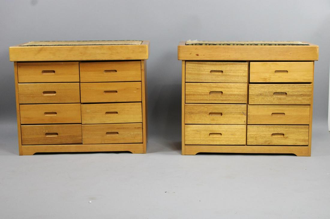 Pair of Japanese Style 8-Drawer Chests with Tatami Tops, Mid Century Modern (1 of 20)