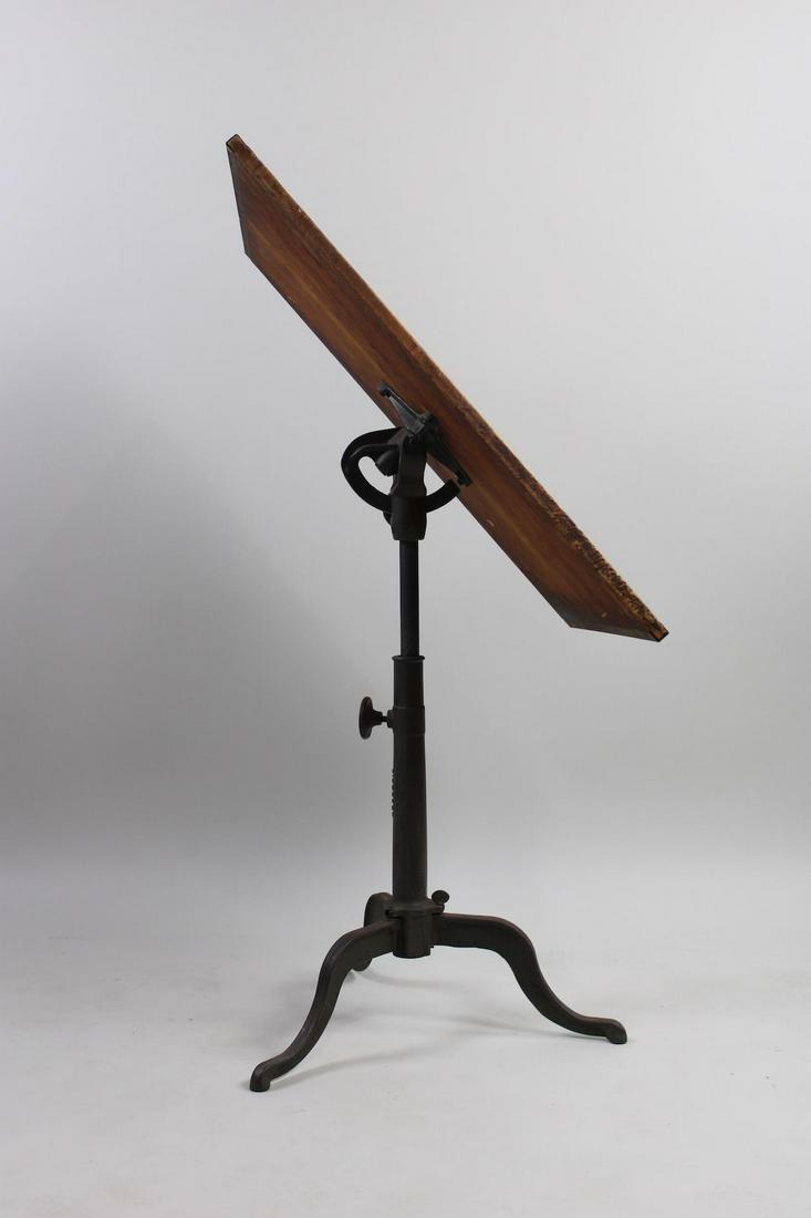 Antique Industrial Cast Iron Adjustable Drafting Table (1 of 14)